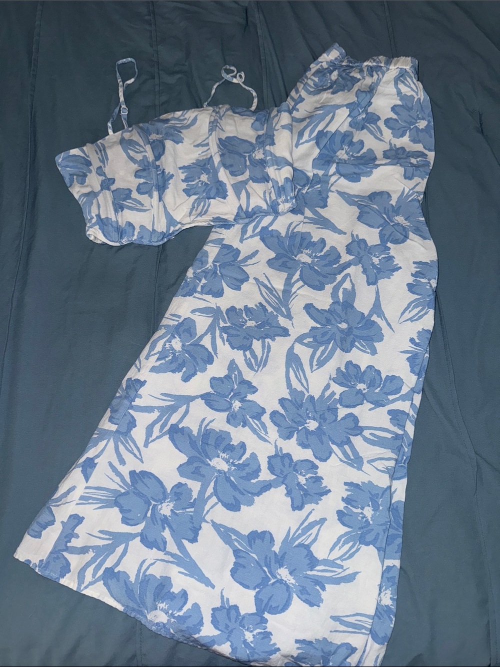 Blue Floral Two-Piece Set